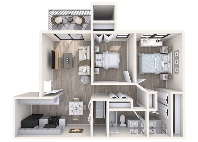 2 Beds • 2 Bath 1125 floor plan